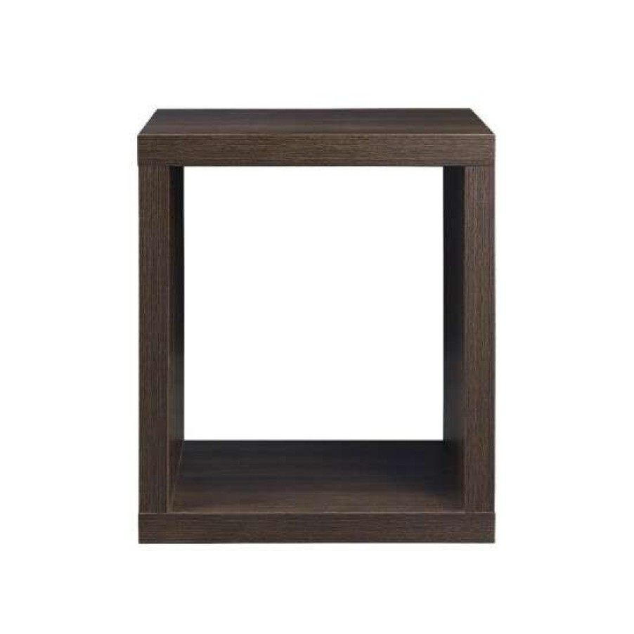 Furniture * | Best Deal Simple Relax Open Side Table In Walnut Finish