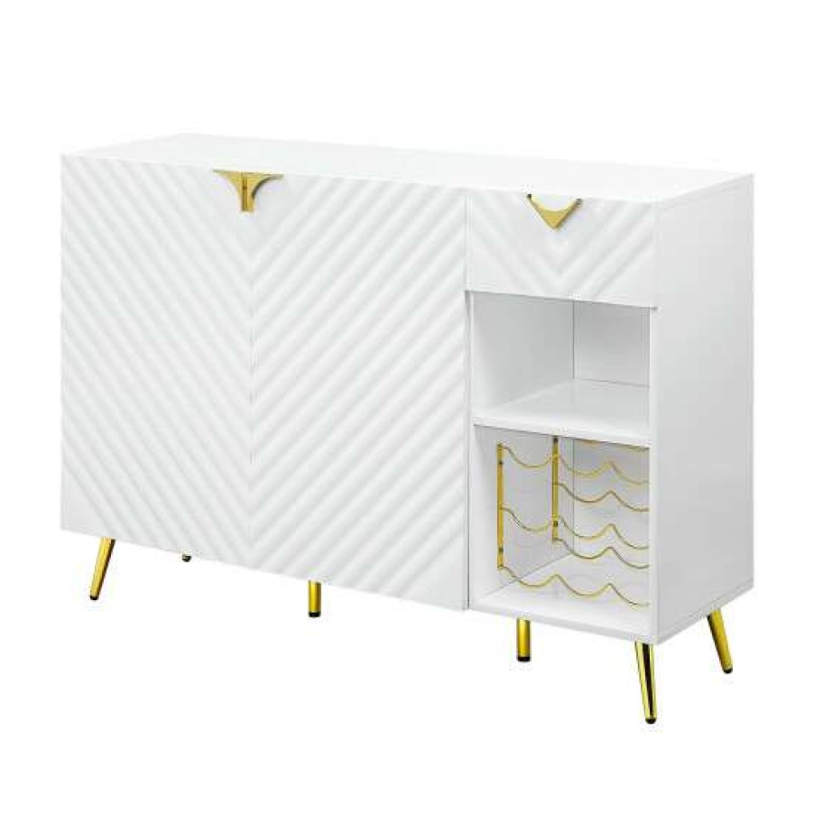 Furniture * | Top 10 Simple Relax Acme Gaines Server In White High Gloss