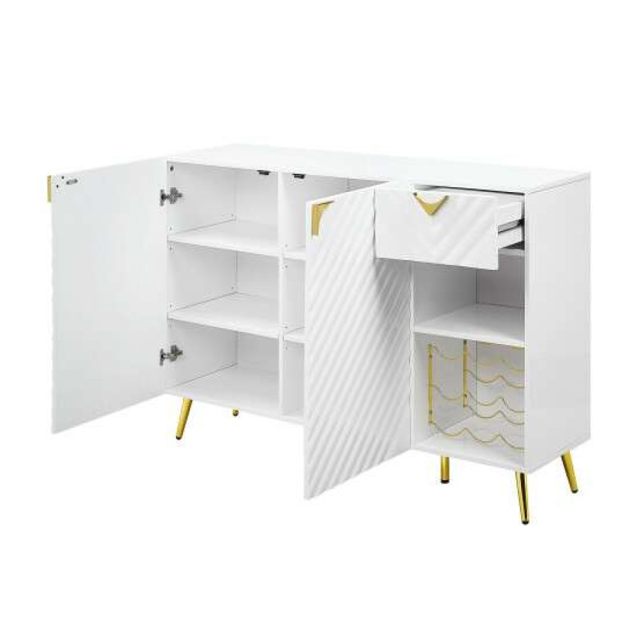 Furniture * | Top 10 Simple Relax Acme Gaines Server In White High Gloss