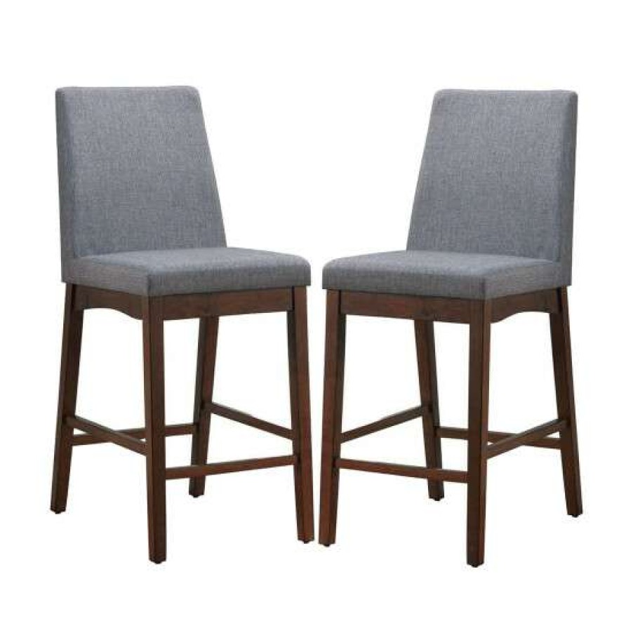 Furniture * | Cheap Simple Relax Set Of 2 Dining Side Chair In Brown Cherry And Gray