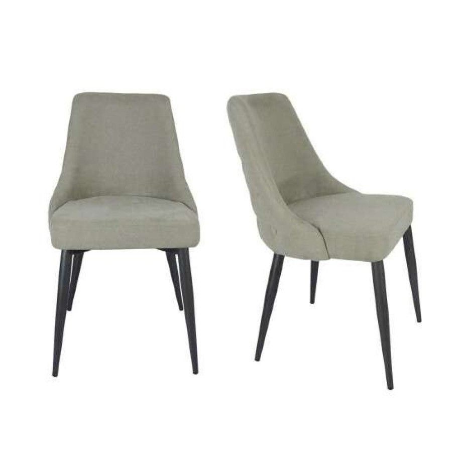 Furniture * | Coupon Simple Relax Set Of 2 Upholstered Side Chair With Curved Back