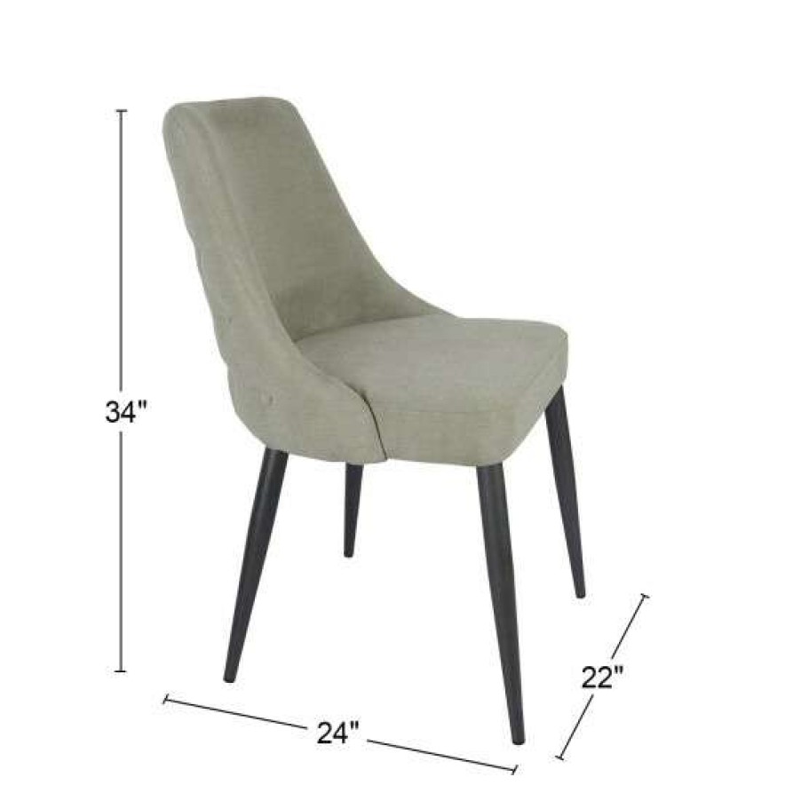 Furniture * | Coupon Simple Relax Set Of 2 Upholstered Side Chair With Curved Back