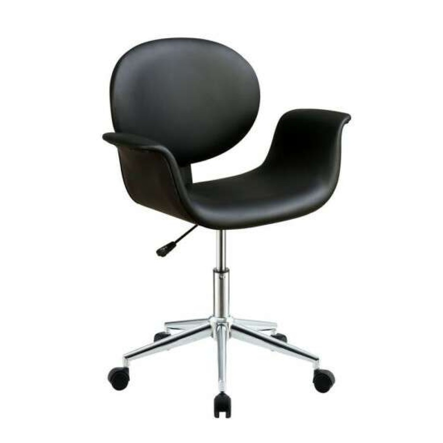 Furniture * | Cheapest Simple Relax Pu Upholstered Office Chair In Black Finish