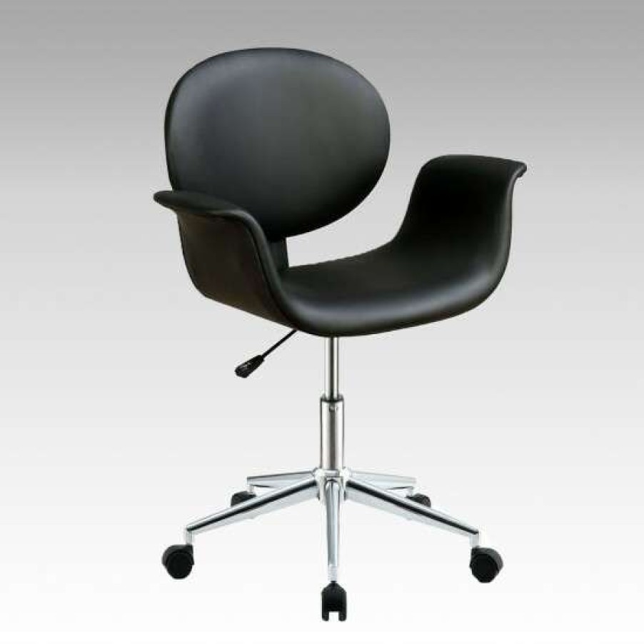 Furniture * | Cheapest Simple Relax Pu Upholstered Office Chair In Black Finish