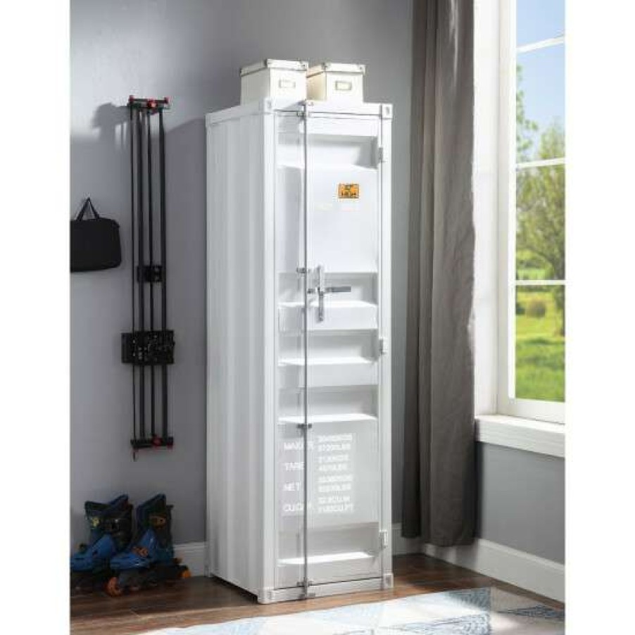 Furniture * | Budget Simple Relax Metal Frame Wardrobe With Single Door