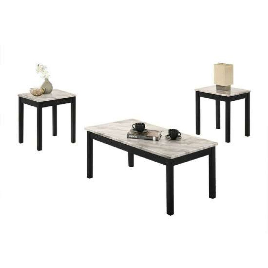 Furniture * | Wholesale Simple Relax 3 Piece Coffee Table With Faux Marble Top