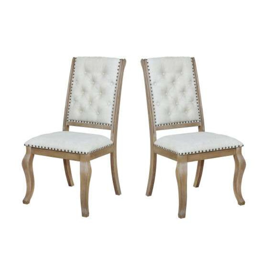 Furniture * | Discount Simple Relax Set Of 2 Tufted Back Design Side Chairs