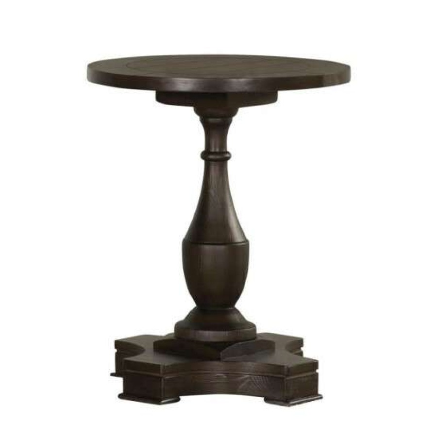 Furniture * | Cheapest Simple Relax Round Wood End Table In Coffee Finish