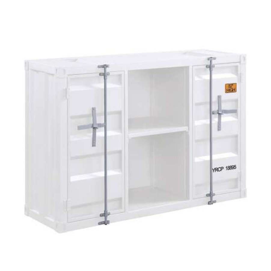 Furniture * | Best Pirce Simple Relax Metal Frame Server With 2 Open Compartments In Finish