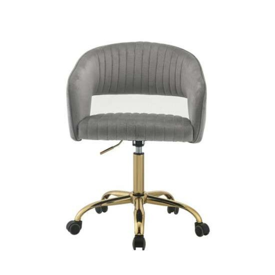 Furniture * | Cheap Simple Relax Upholstered Adjustable Office Chair In Gray