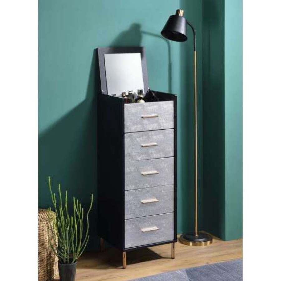 Furniture * | Flash Sale Simple Relax 5 Drawers Jewelry Armoire With Mirror