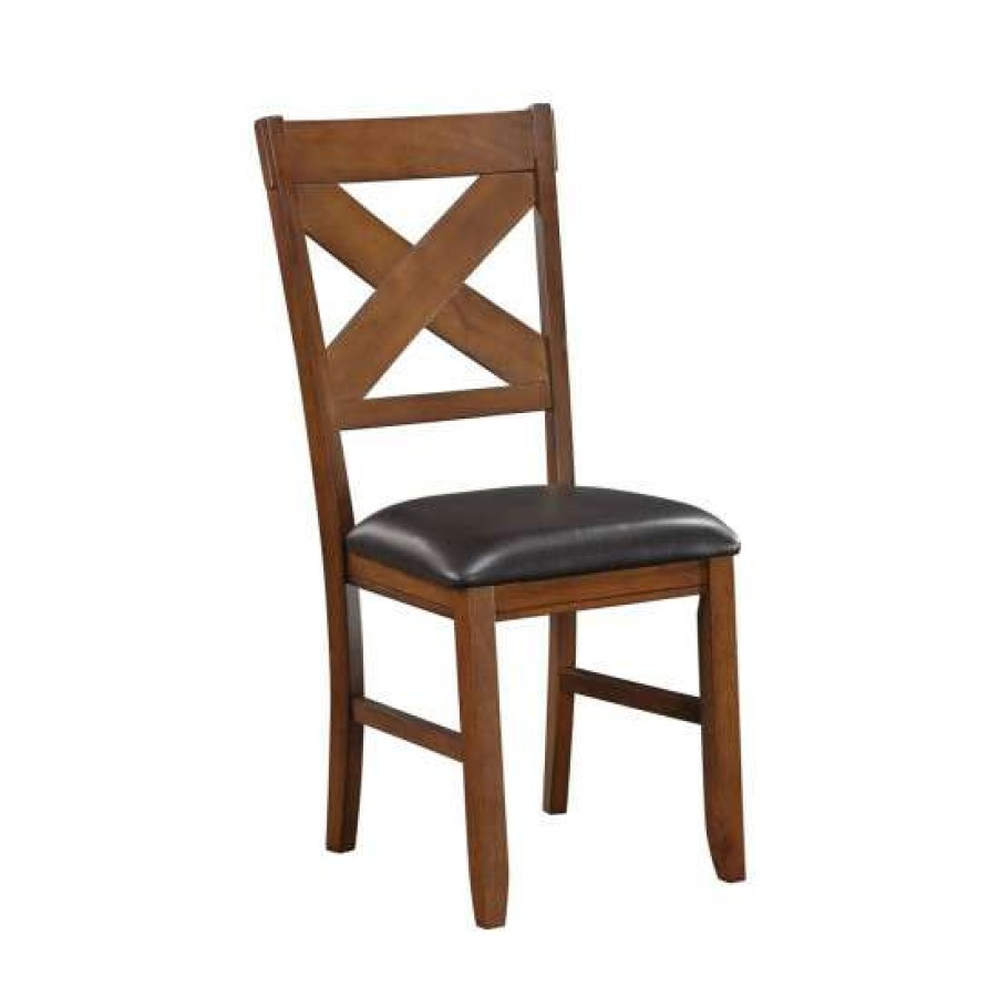 Furniture * | Top 10 Simple Relax Set Of 2 Wooden Side Chairs, Espresso And Walnut