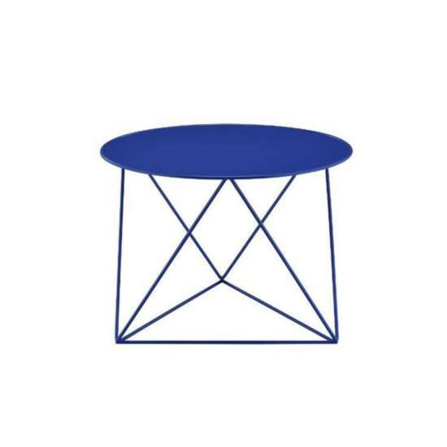 Furniture * | Best Reviews Of Simple Relax Round Table Accent Table In Metal Base