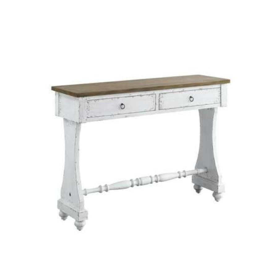 Furniture * | Best Pirce Simple Relax Wood Console Table With 2 Drawers In Antique White Finish