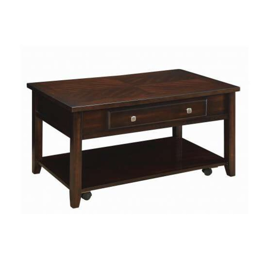 Furniture * | Buy Simple Relax Rectangular Lift Top Coffee Table In Walnut