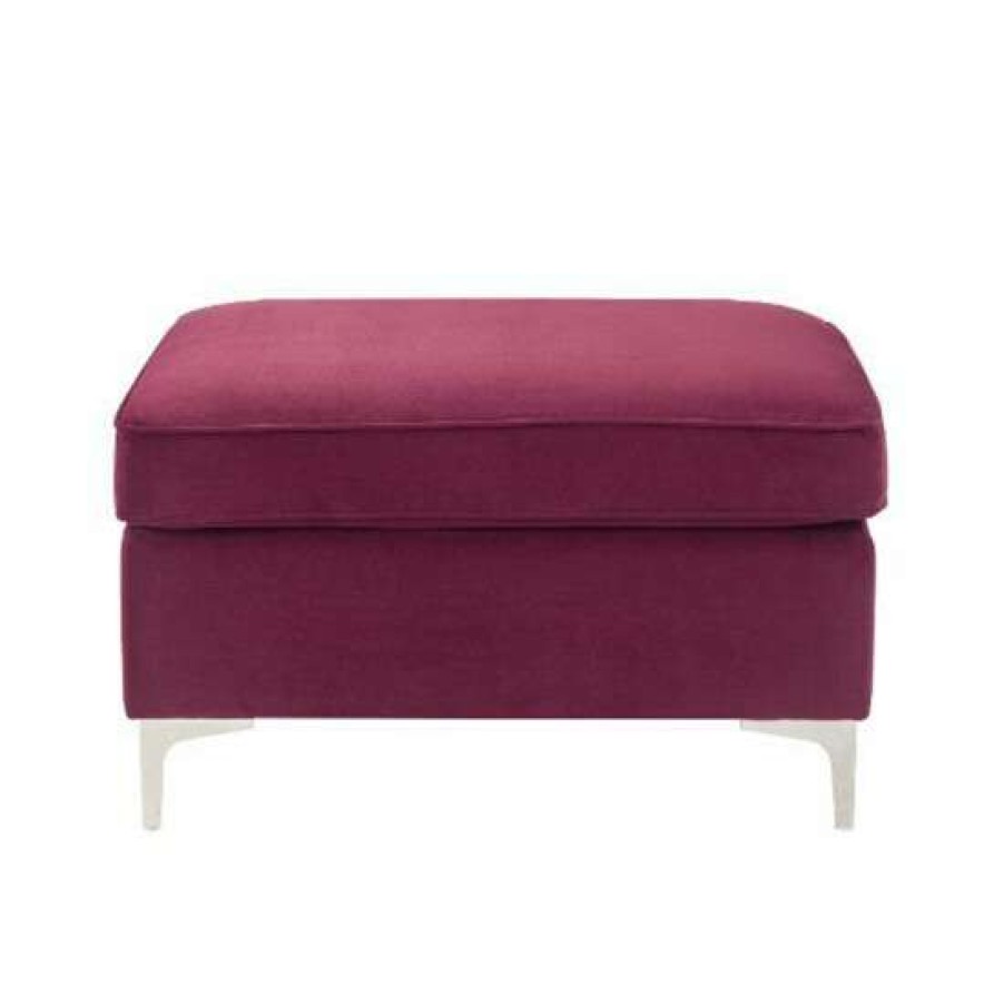 Furniture * | Coupon Simple Relax Velvet Upholstered Ottoman