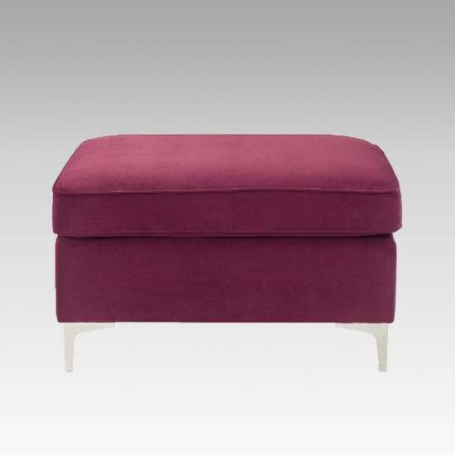 Furniture * | Coupon Simple Relax Velvet Upholstered Ottoman