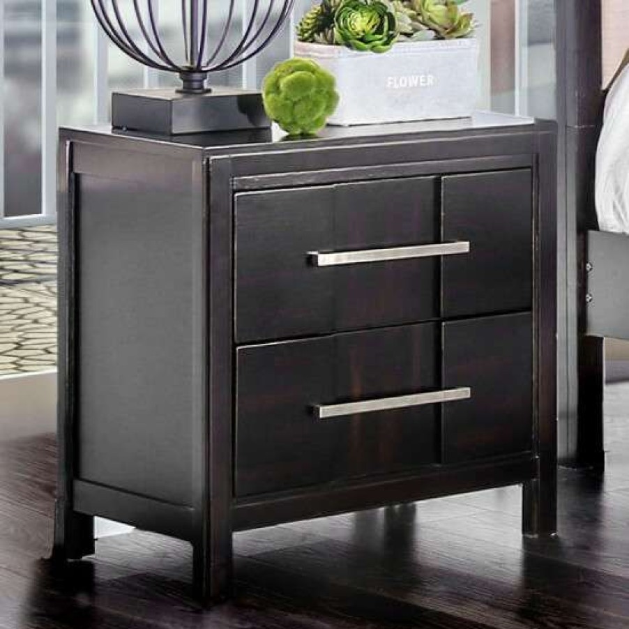 Furniture * | Best Reviews Of Simple Relax 2 Drawers Wooden Night Stand