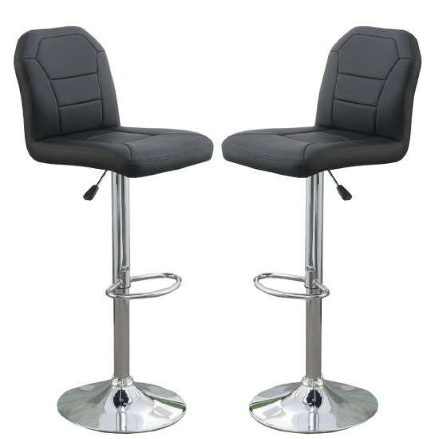 Furniture * | Cheap Simple Relax Set Of 2 Upholstered Adjustable Barstool