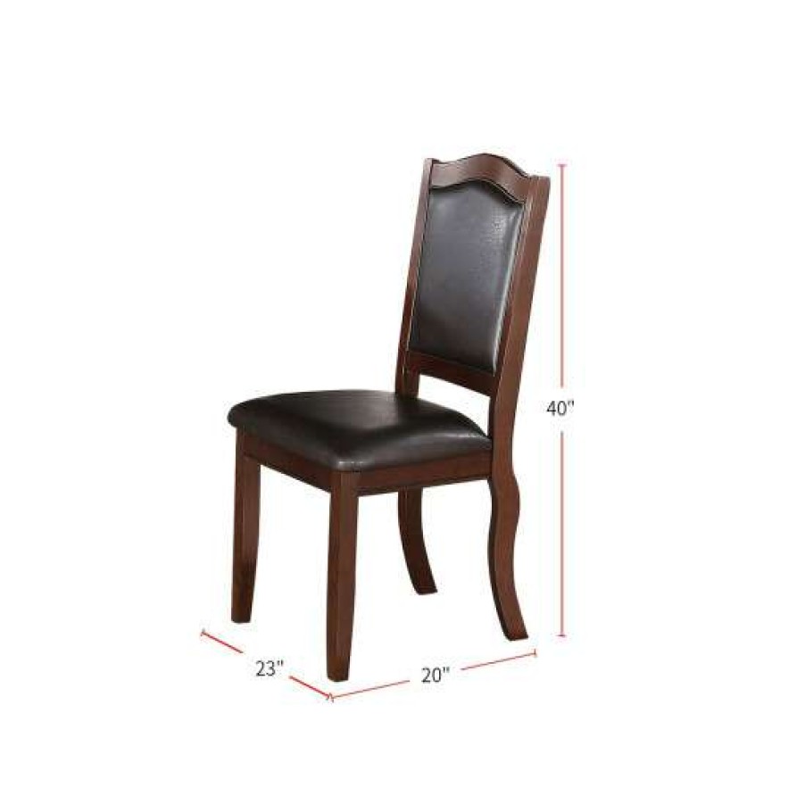 Furniture * | Cheapest Simple Relax Faux Leather Upholstered Dining Chairs, Brown(Set Of 2)