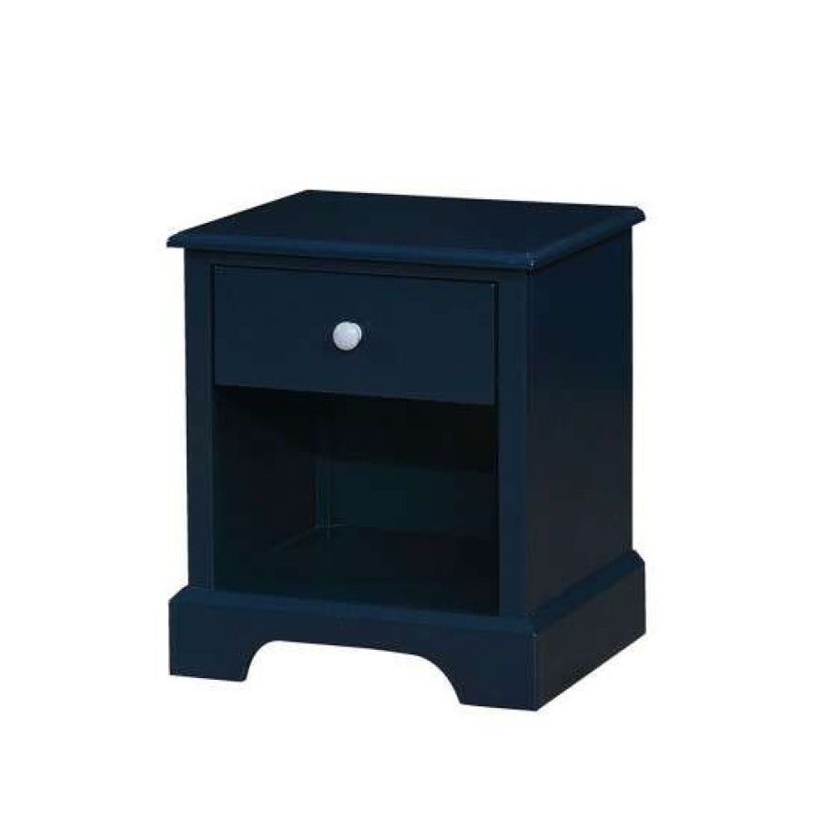 Furniture * | Hot Sale Simple Relax Wooden Nightstand With Bottom Shelf