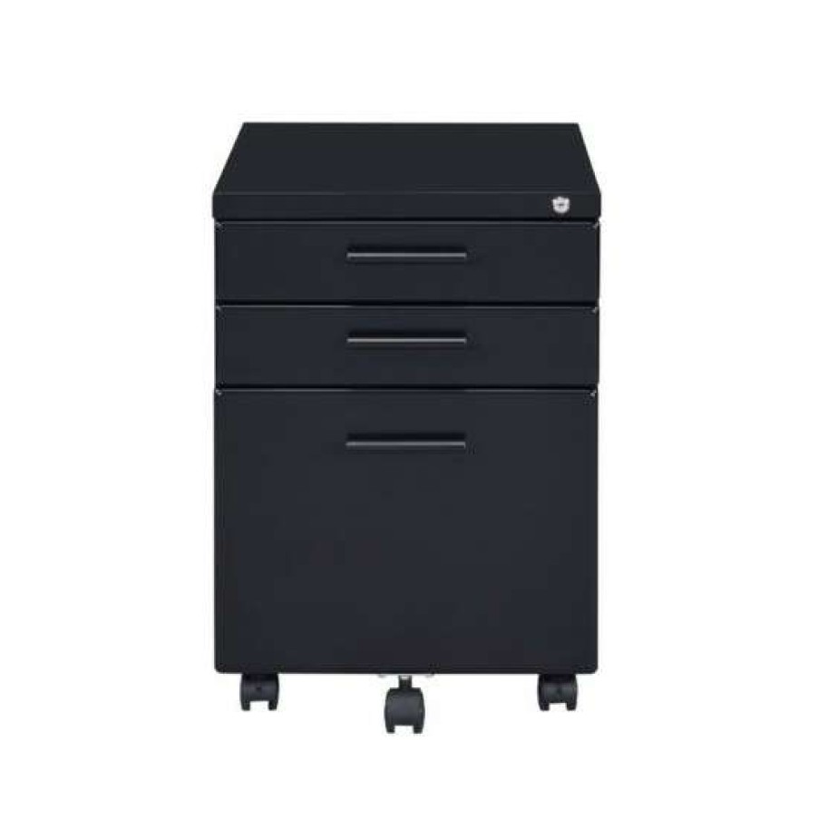 Furniture * | Coupon Simple Relax Wooden File Cabinet With 3 Drawers