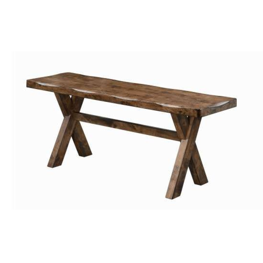 Furniture * | Buy Simple Relax Wood Dining Bench In Knotty Nutmeg