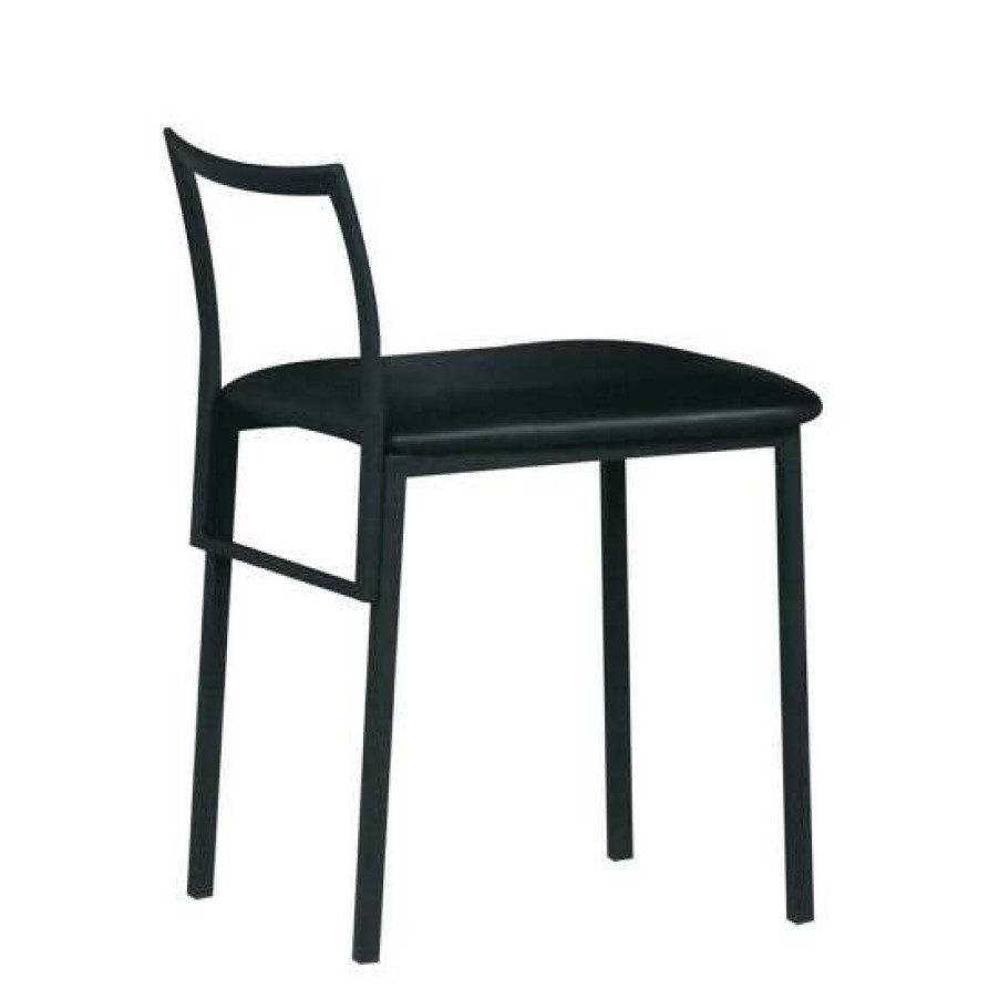 Furniture * | Hot Sale Simple Relax Metal And Upholstered Chair, Black