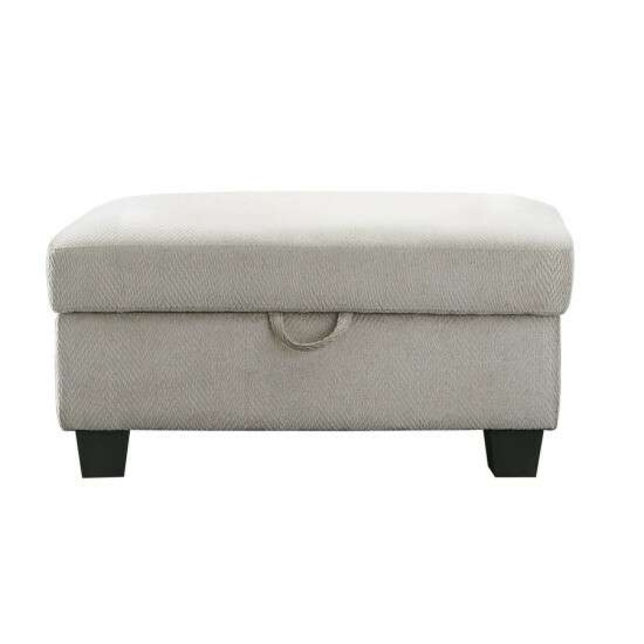 Furniture * | Top 10 Simple Relax Cocktail Storage Ottoman, Stone