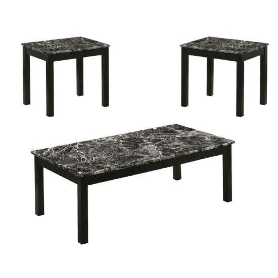 Furniture * | Coupon Simple Relax 3 Piece Faux Marble Table Set