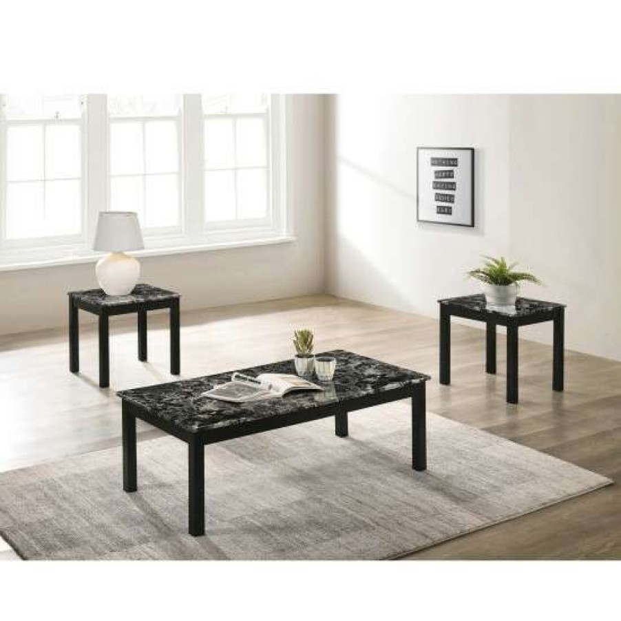 Furniture * | Coupon Simple Relax 3 Piece Faux Marble Table Set