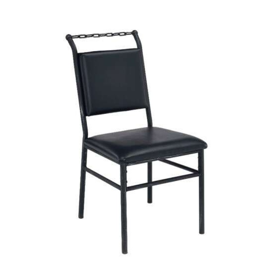 Furniture * | Outlet Simple Relax Pu Upholstered Chair In Black And Antique Black