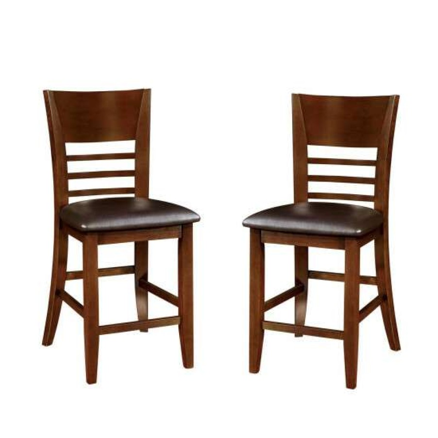 Furniture * | Outlet Simple Relax Set Of 2 Dining Chair In Brown Cherry And Espresso