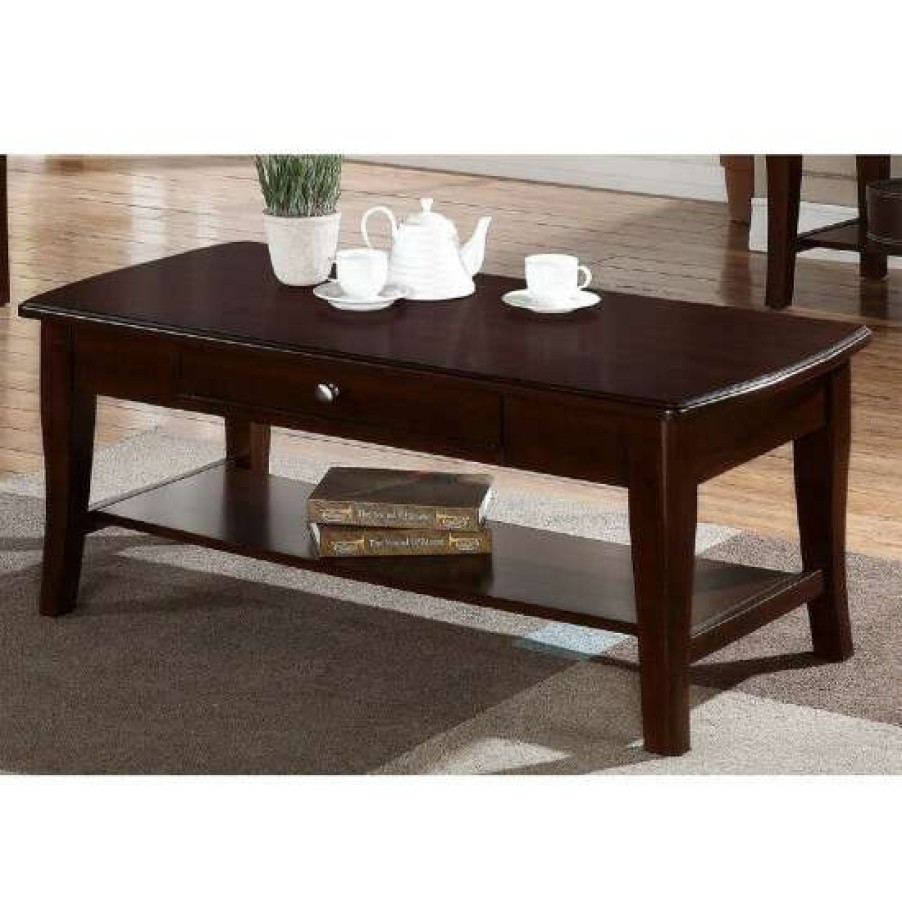 Furniture * | Budget Simple Relax Rectangular Coffee Table In Brown