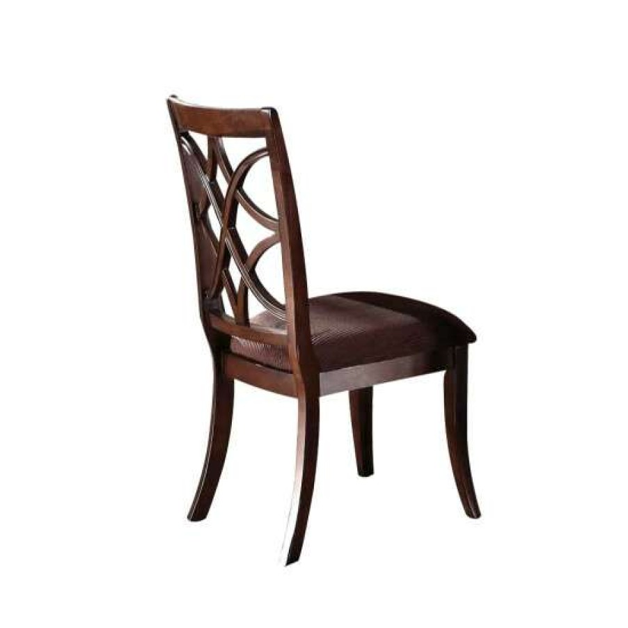 Furniture * | Best Sale Simple Relax Set Of 2 Wood Dining Chairs In Walnut Finish