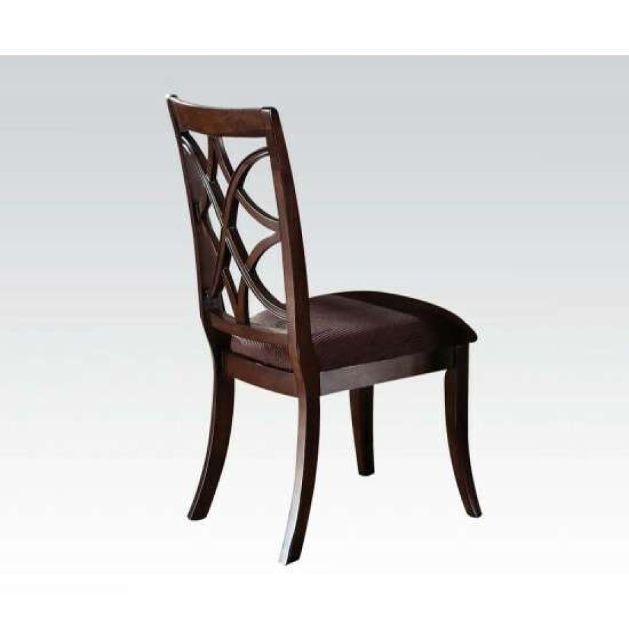 Furniture * | Best Sale Simple Relax Set Of 2 Wood Dining Chairs In Walnut Finish