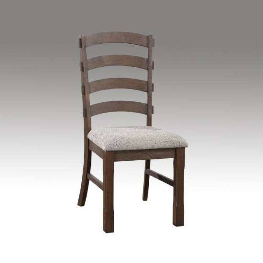 Furniture * | Buy Simple Relax Set Of 2 Side Chair In Rustic Brown And Gray Finish