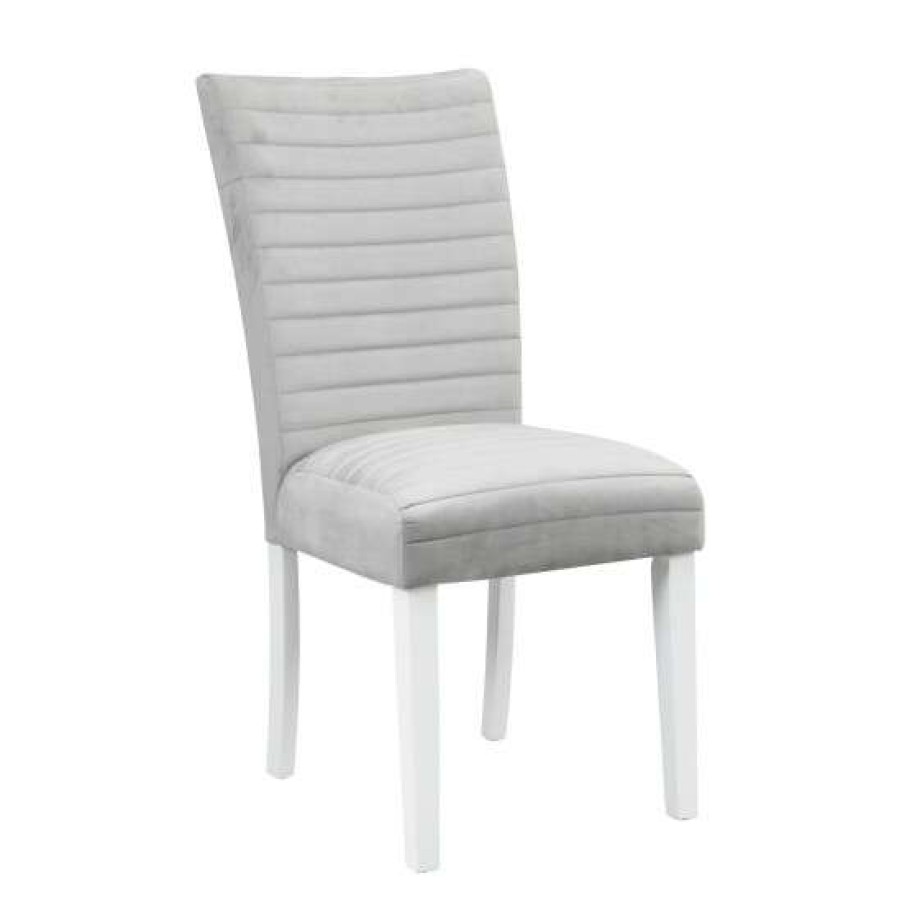 Furniture * | Top 10 Simple Relax Acme Elizaveta Side Chair In Gray And White High Gloss (Set Of 2)