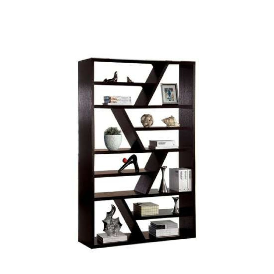 Furniture * | Deals Simple Relax Wooden Display Shelf In Espresso Finish