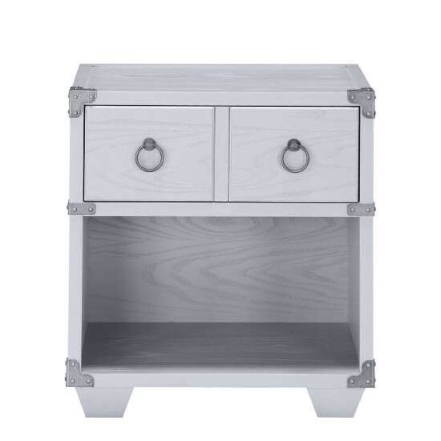 Furniture * | Brand New Simple Relax 1 Drawer Nightstand With One Open Compartment In Gray Finish