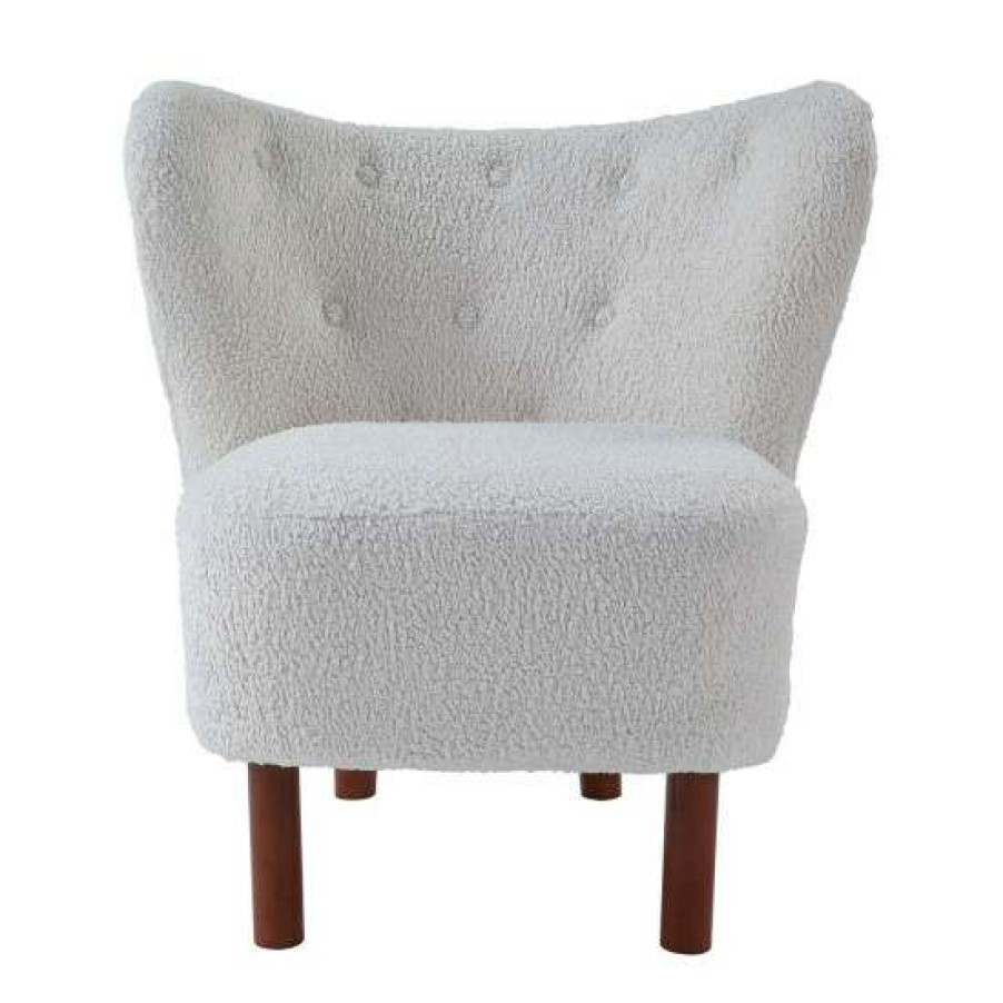 Furniture * | Best Reviews Of Simple Relax Upholstered Accent Chair In White