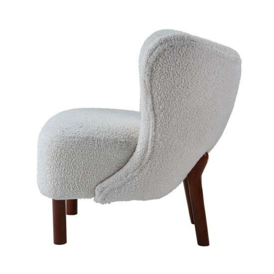 Furniture * | Best Reviews Of Simple Relax Upholstered Accent Chair In White