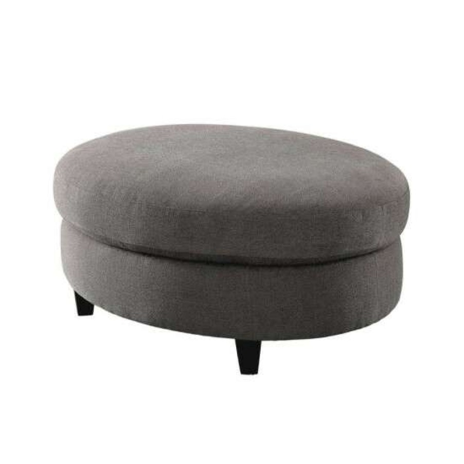 Furniture * | Discount Simple Relax Chenille Living Room Ottoman In Warm Gray