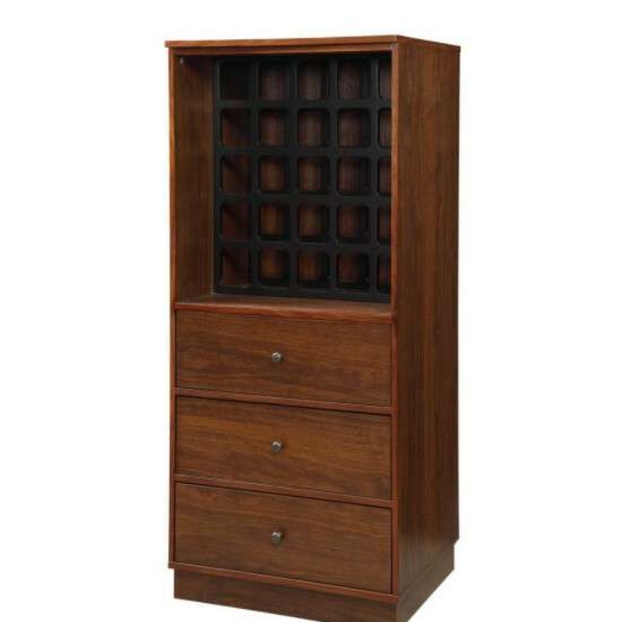 Kitchen & Dining * | Brand New Simple Relax Wooden Wine Cabinet With 3 Drawers