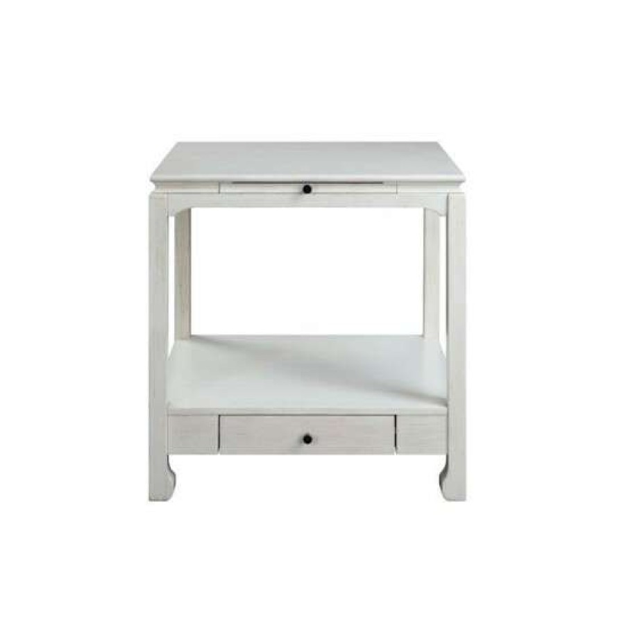 Furniture * | Discount Simple Relax Wood Nightstand With 1 Storage Drawer And 1 Tier Shelf In Antique White