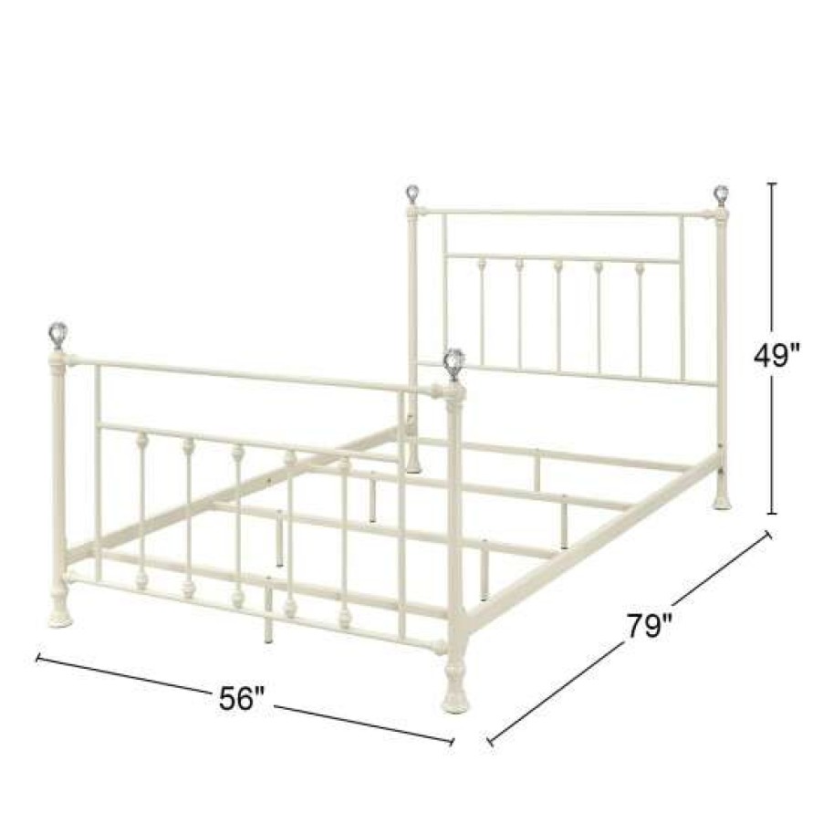 Furniture * | Discount Simple Relax Metal And Acrylic Bed In White Finish