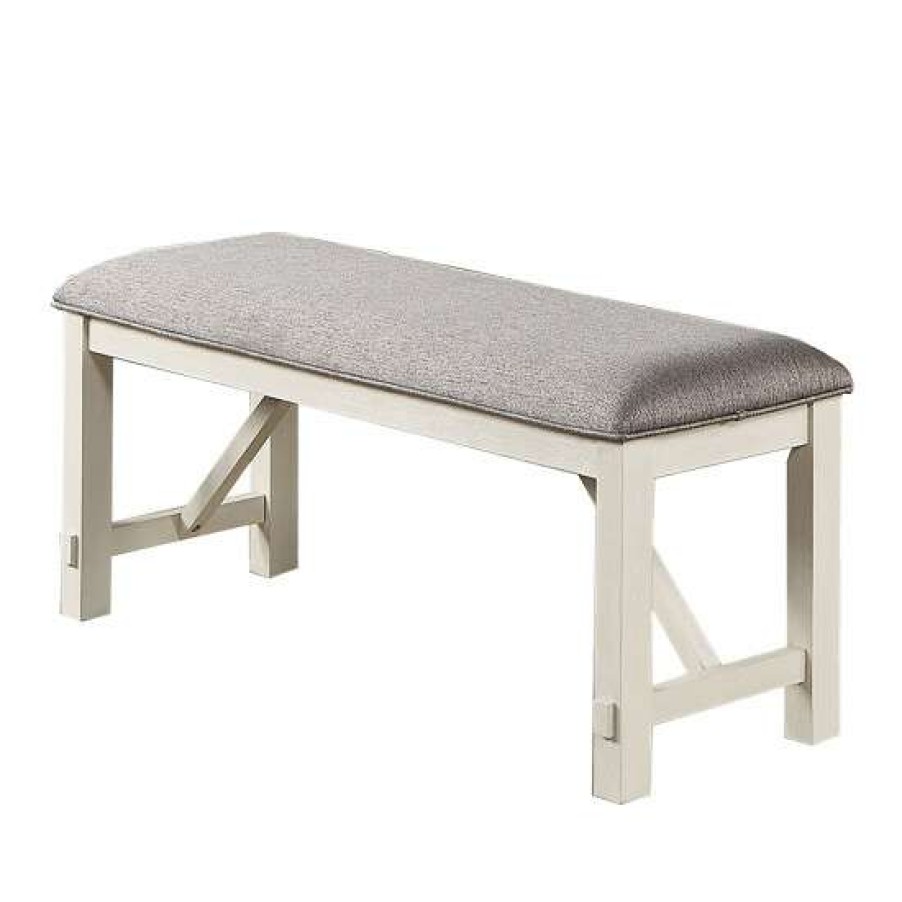 Furniture * | Hot Sale Simple Relax Upholstered Cushion Dining Bench