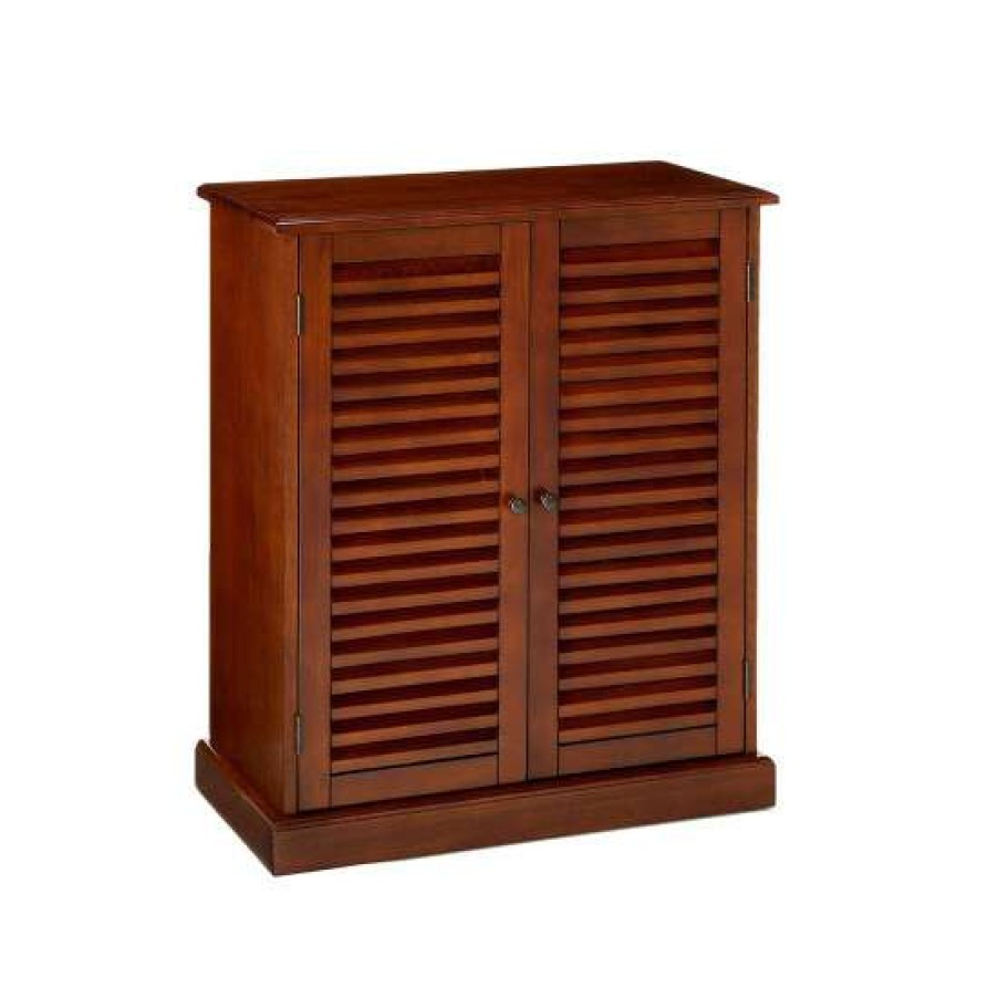 Home Improvement * | Discount Simple Relax 5 Shelf Enclosed Shoe Cabinet Oak