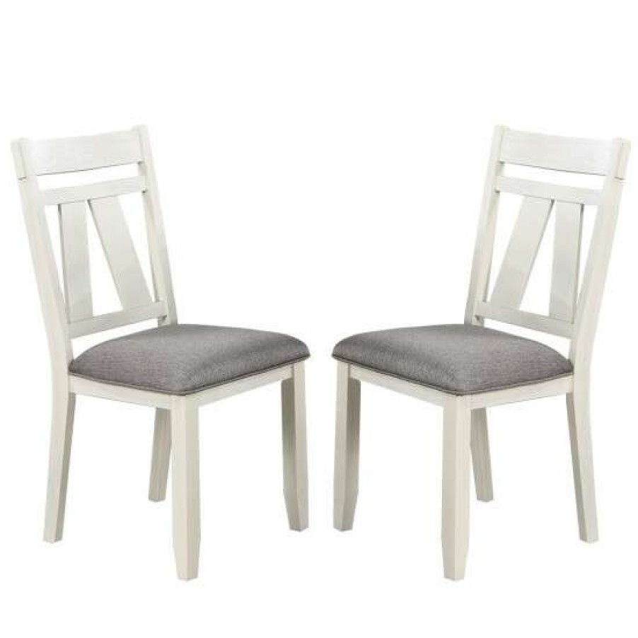 Furniture * | Best Pirce Simple Relax Set Of 2 Dining Chair With Slat Back