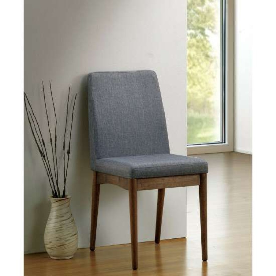 Furniture * | Budget Simple Relax Set Of 2 Dining Side Chair In Natural Tone And Gray